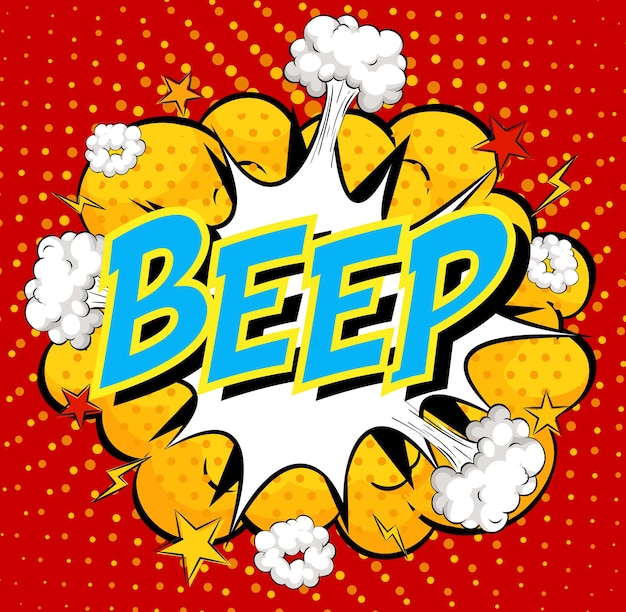 Free vector word beep on comic cloud