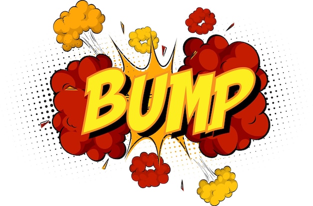 Free vector word bump on comic cloud explosion background