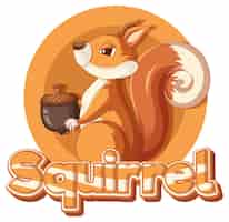 Free vector word design for squirrel