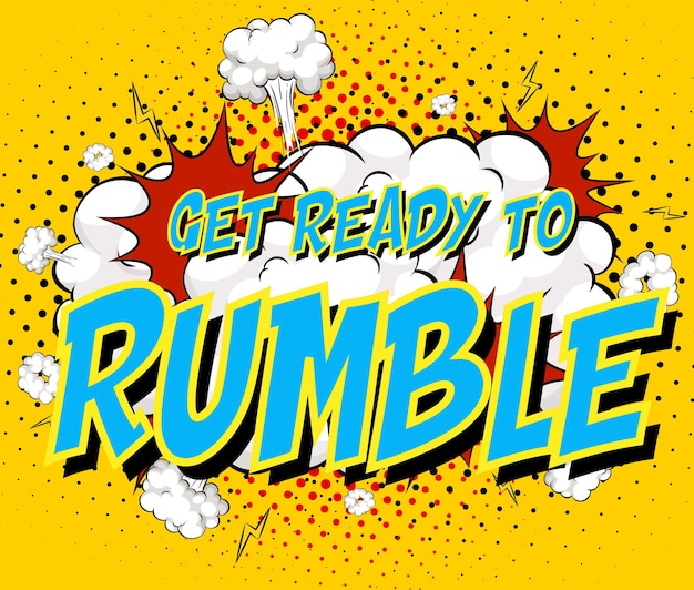 Free vector word get ready to rumble on comic cloud