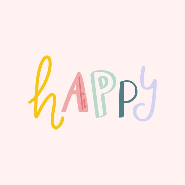 단어 행복 다채로운 글자