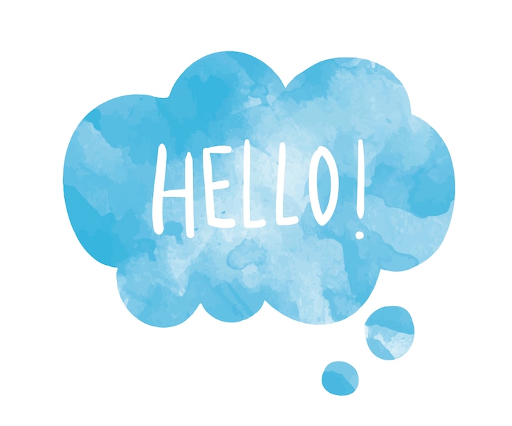 無料Vector スピーチバブルベクトル上の単語hello