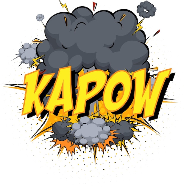 만화 구름에 단어 kapow