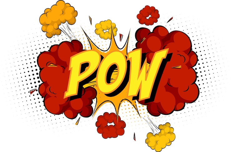Free Vector word pow on comic cloud