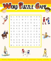 Free vector word puzzle game with sport theme