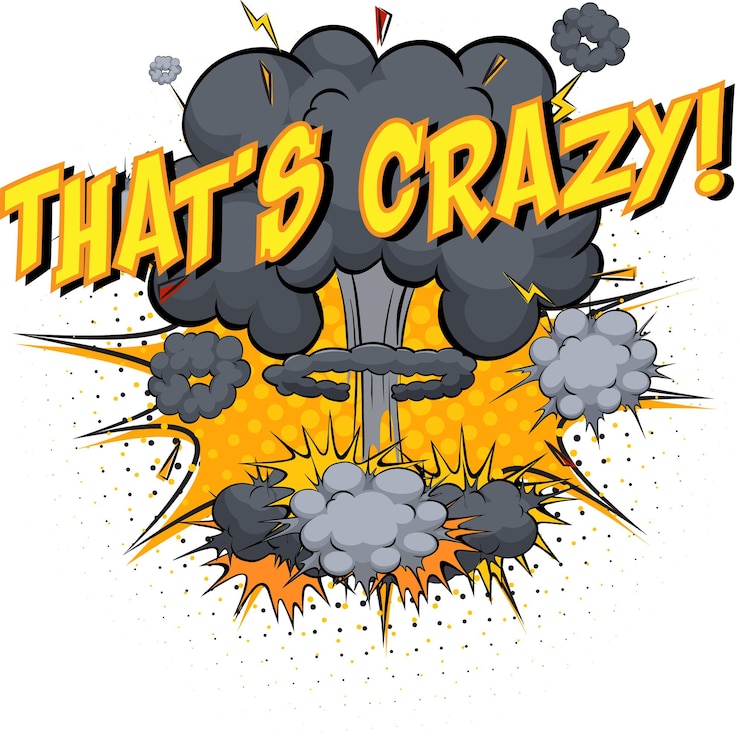 Free Vector word that's crazy on comic cloud