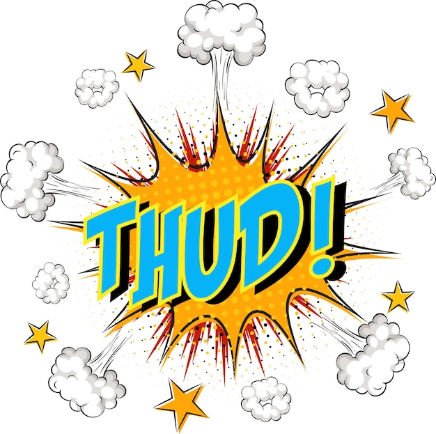 Free vector word thud on comic cloud