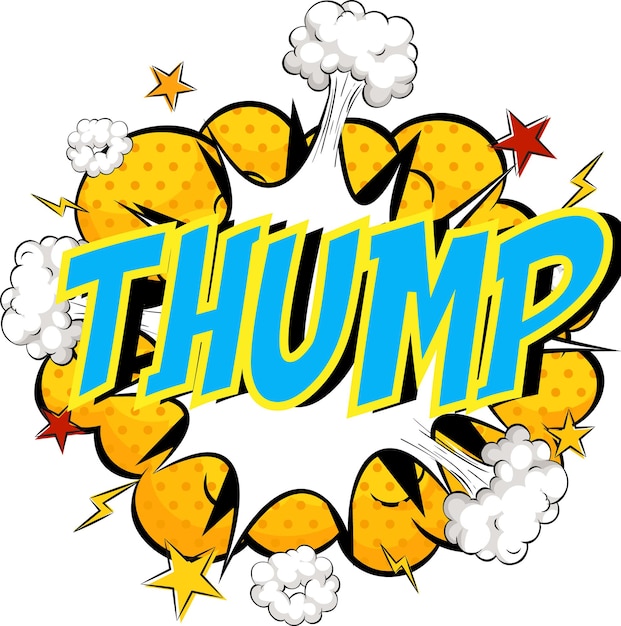 Free vector word thump on comic cloud