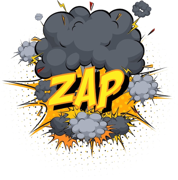 Free vector word zap on comic cloud