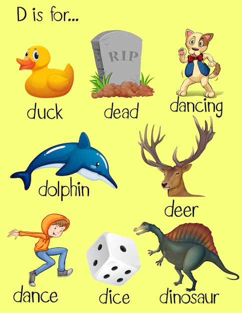 Words begin with letter D