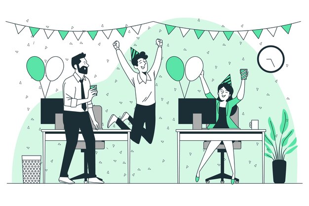 Work anniversary concept illustration