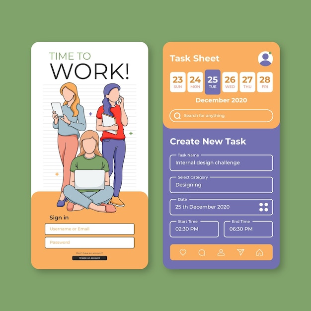 Мобильное приложение для управления задачами Work and Connect