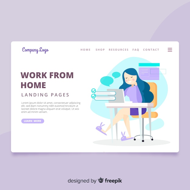 Work From Home Landing Page