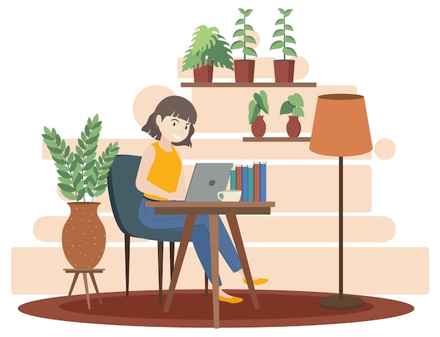 Free vector work at home concept in flat design