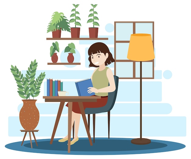 Free vector work at home concept in flat design