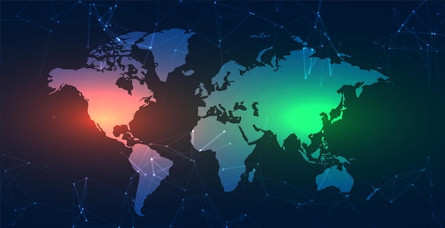 Vettore gratuito mappa di lavoro in background di linee di tecnologia di rete