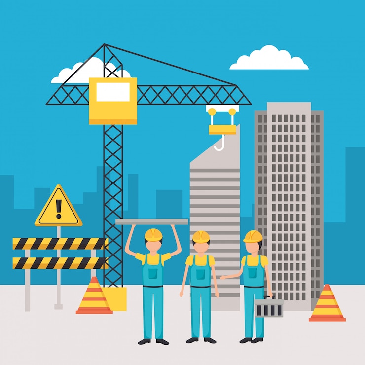 Free Vector worker construction equipment