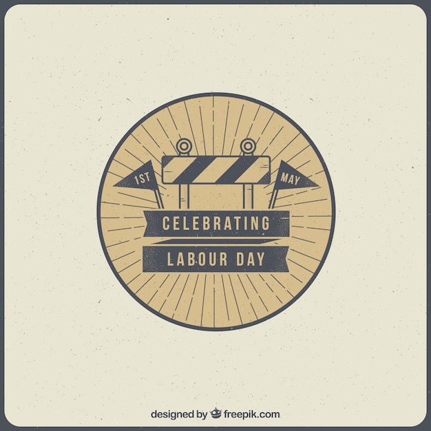 Free vector worker's day background in retro style