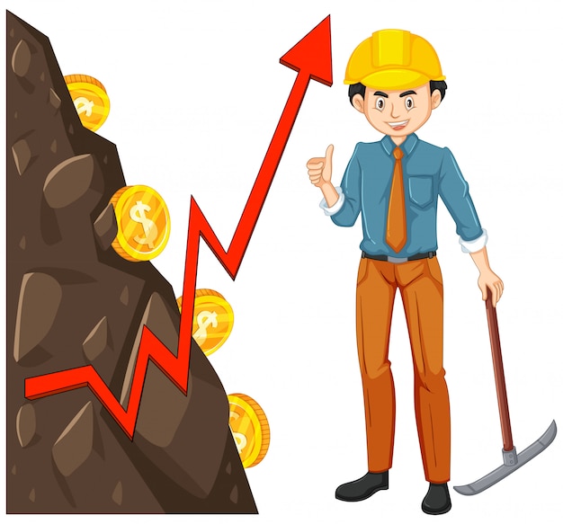 Worker with coin mining