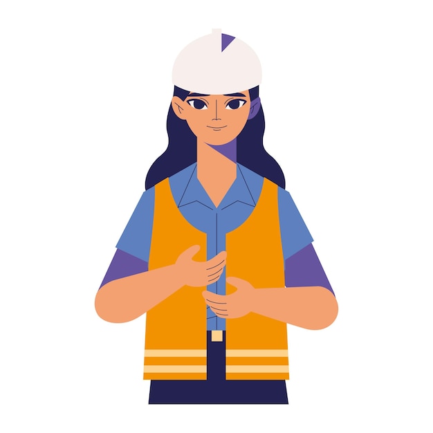 Free vector worker woman labor day icon isolated