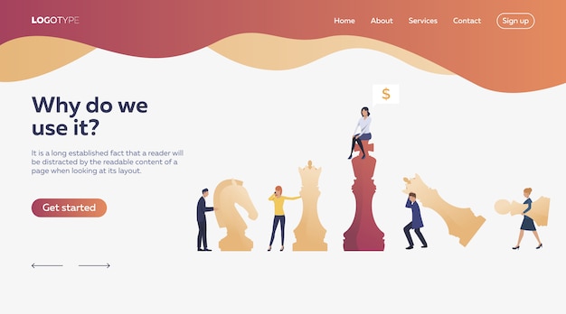 Free vector workers playing chess