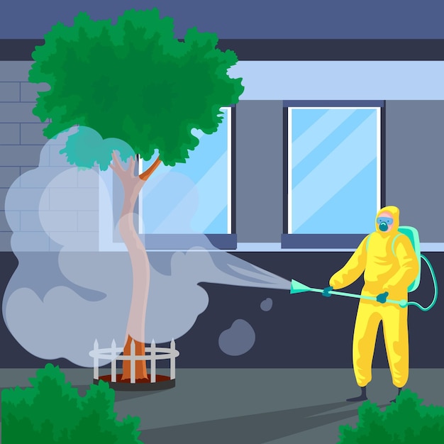 Бесплатное векторное изображение Работники, обеспечивающие уборку в общественных местах