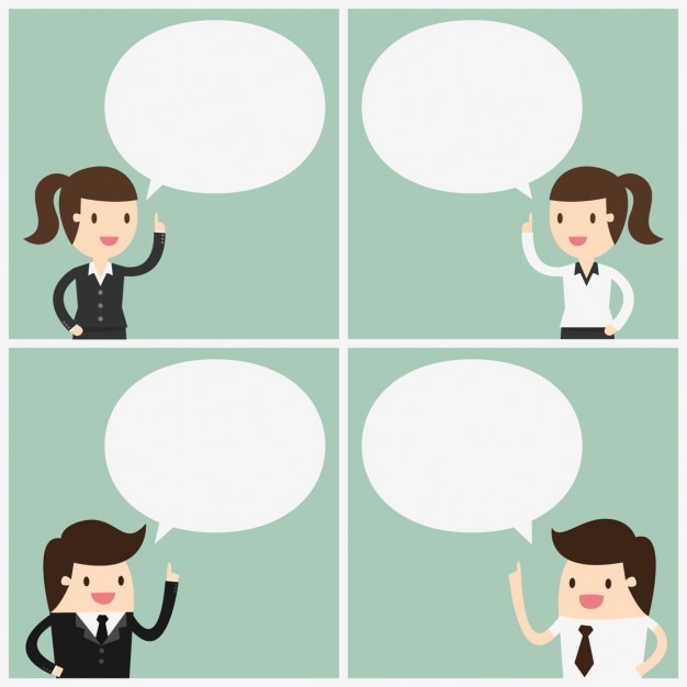 Free vector workers speaking design