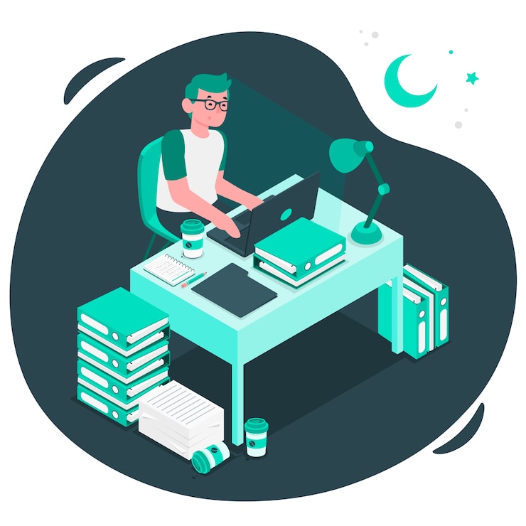 Free Vector working late concept illustration