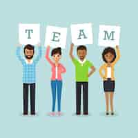 Free vector working team design