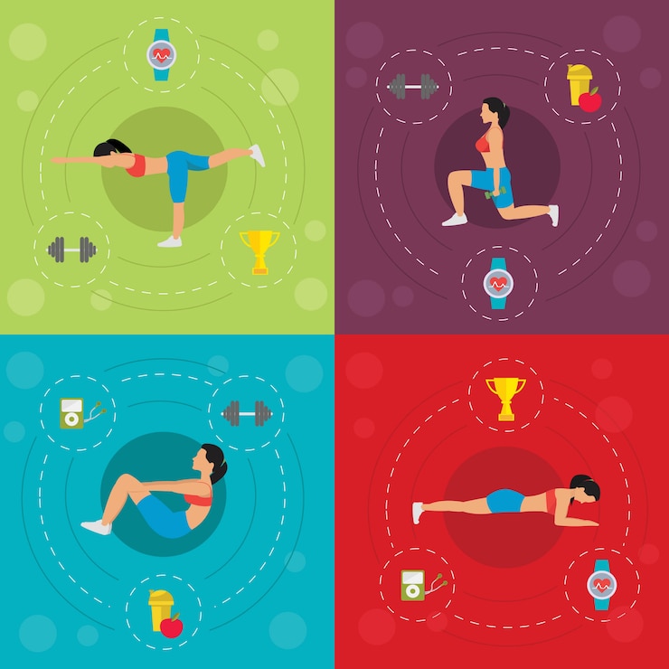 Free Vector workout for active woman concept