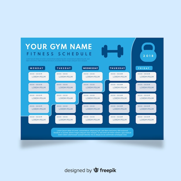 Workout schedule template