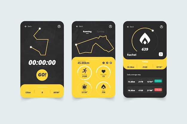 Free vector workout tracker app concept