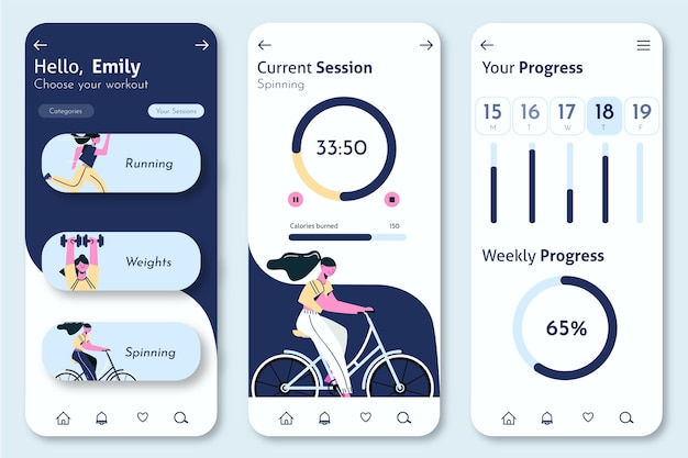 Workout tracker app interface