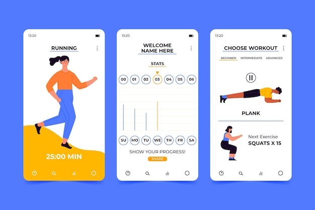 Free vector workout tracker app