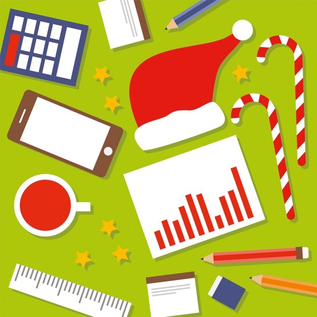 Free vector workplace at christmas