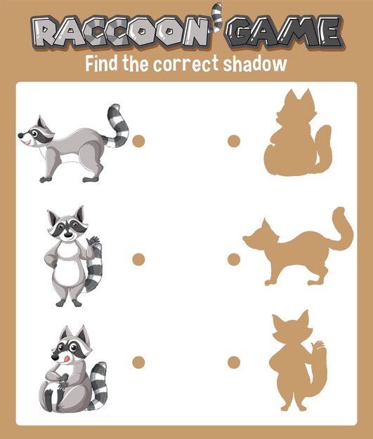 Worksheet design for matching shadow