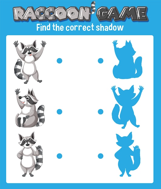 Free vector worksheet design for matching shadow