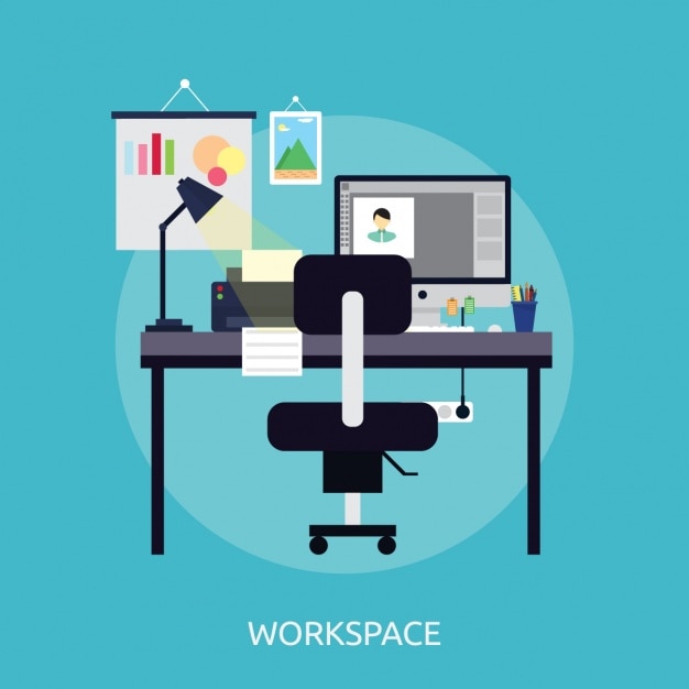 Free vector workspace background design