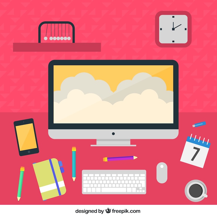 Free Vector workspace elements