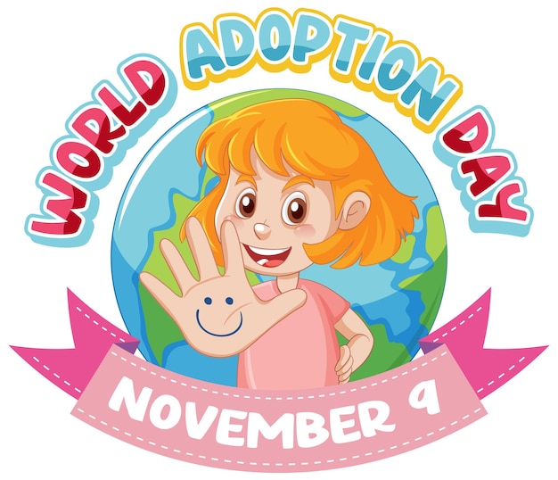 Free vector world adoption day logo design