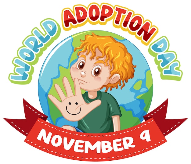 Vettore gratuito design del logo della giornata mondiale dell'adozione