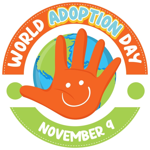 Free vector world adoption day logo design