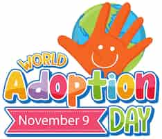 Free vector world adoption day logo design