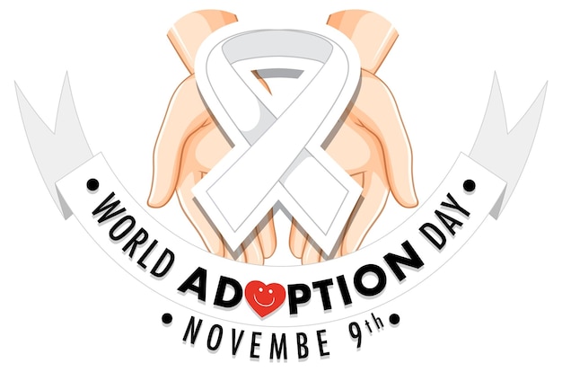 Free vector world adoption day logo design