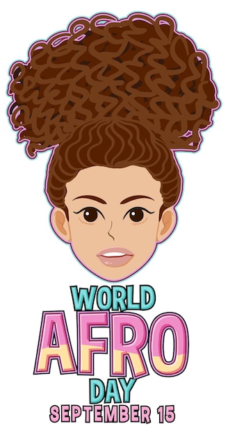 Free vector world afro day september 15 banner design