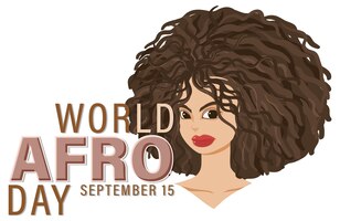 Free vector world afro day september 15 banner design