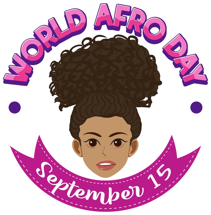 Free Vector world afro day september 15 banner design