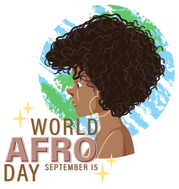 Vettore gratuito giornata mondiale dell'afro 15 settembre banner design