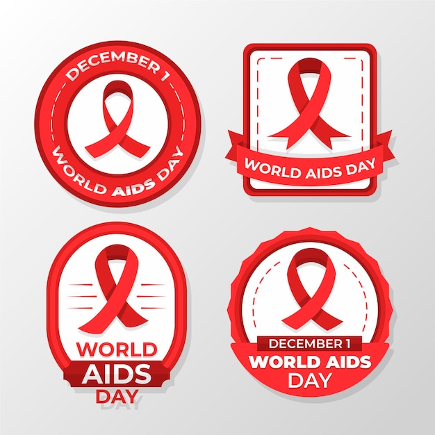 Коллекция значков всемирного дня борьбы со СПИДом