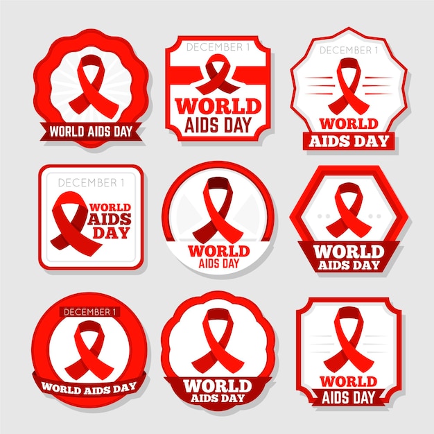World aids day badges collection